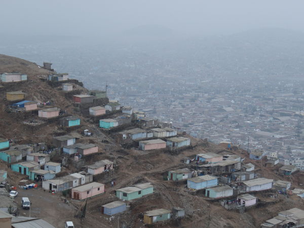 A view down to shanty town on the outskirts of Miraflores