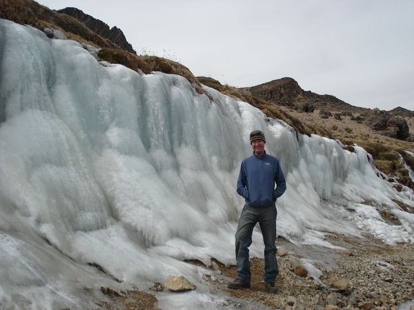Me with some ice formations at 4,800m on the way to Chivay