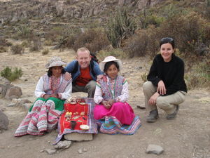 Marnie and I are capable of looking at a camera even if the locals can't! On our walk around the Inca Ruins near Chivay