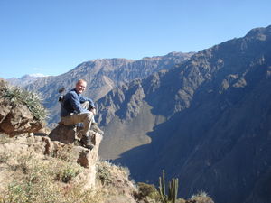 Me on a rock at Colca Canyon