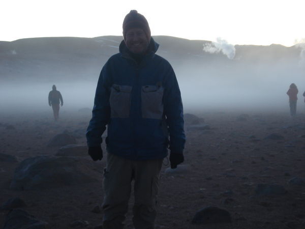 Emerging from the mist during our 6.00am geyser visit