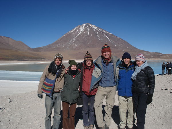 The gang smile for a snap at Laguna Verde
