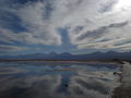 The sky reflects on the altiplano lakes of Salar de Atacama