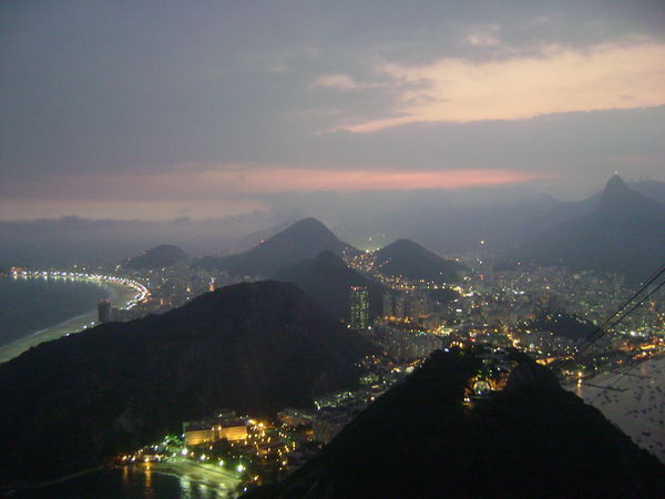 Anotehr view of Rio from Sugar Loaf Mountain as the sun goes down