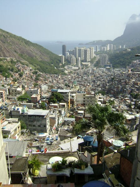 A view to the sea from the top of the Rocinha flavela
