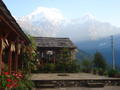 View from outside my bedroom at my hostel in Ghandruk