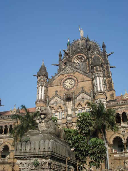 The imposing, gothic Victoria Railway Station in Mumbai