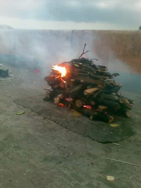A funeral pyre !