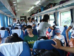 Busy Train from Guiyang: Student Holiday