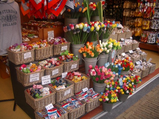 Tulips in Volendam souvenir shop 