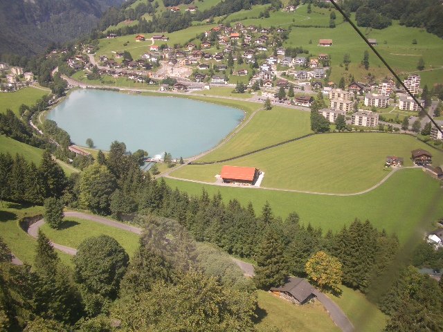 Beautiful lake at the bottom of Mount Titlis, Switzerland