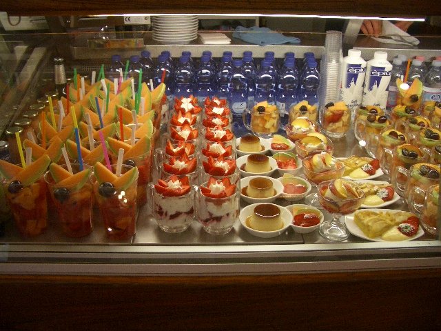 Desserts in Italian gelateria in Florence