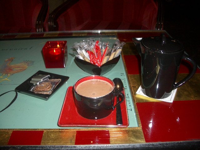 My cup of hot chocolate at the Hotel du Louvre