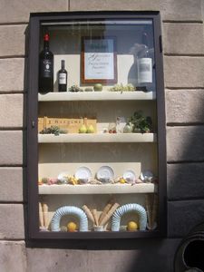 Window display outside gelateria in Florence