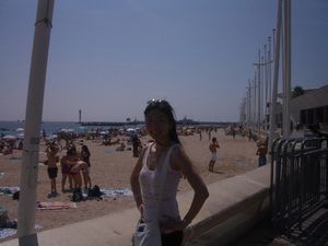 Me enjoying the sunshine at Cannes beach