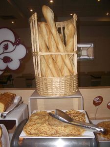 French baguettes and pancakes