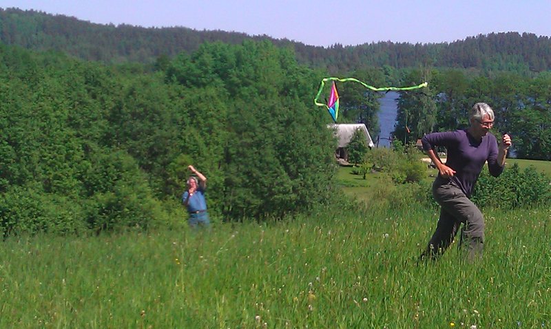 David attacking Janice witha kite