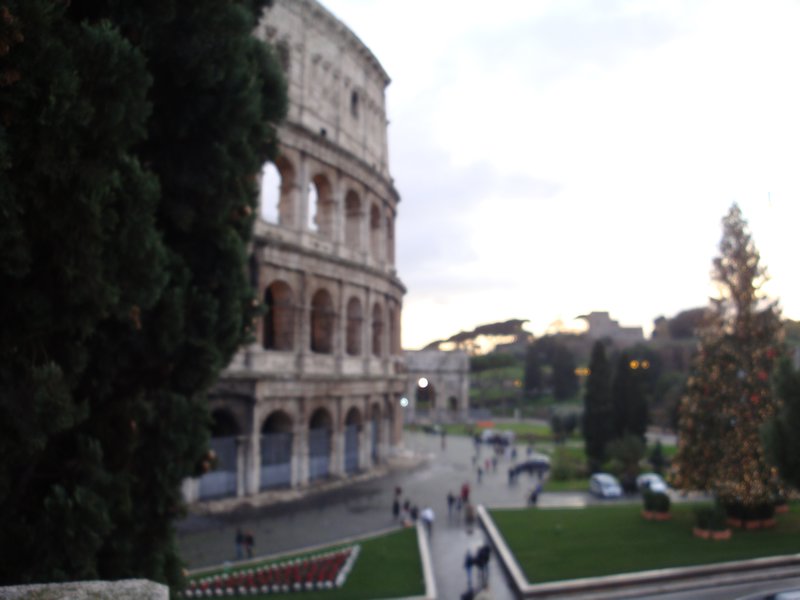 Il Coloseo and a Christmas tree...