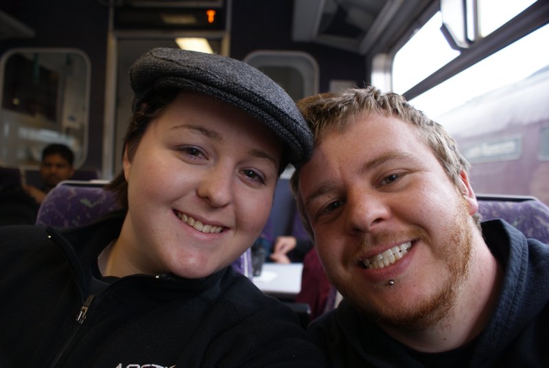 Corey and I on the train to Mallaig 