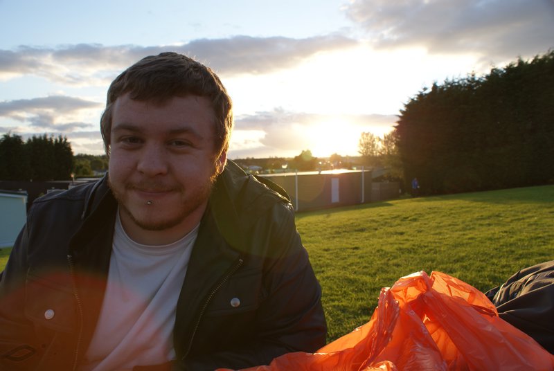 Corey in Glasgow at our sunset!