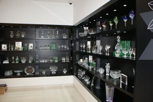 inside the showroom at Waterford Crystal