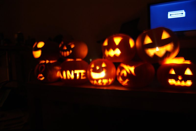 our pumpkins at night