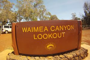Waimea Canyon Lookout Sign
