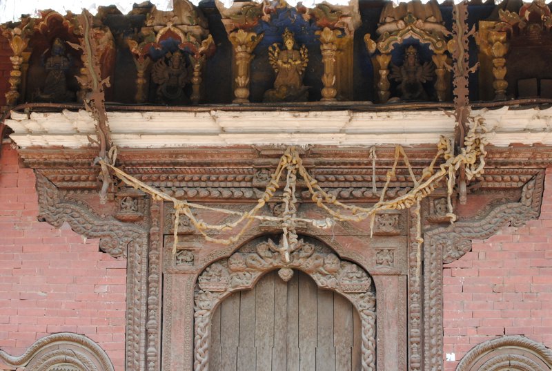 Cow intestine hanging on doors 