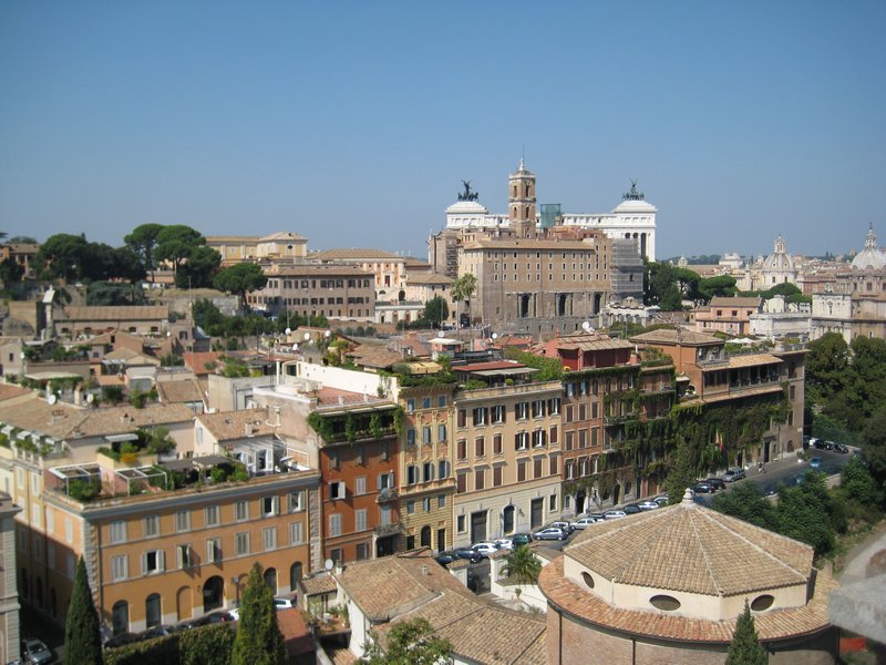 View of Rome from top of the Roman Forum