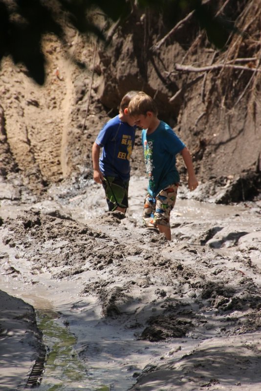 the boys found the mud