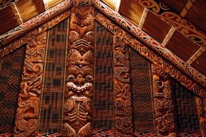 Interior traditional Maori house