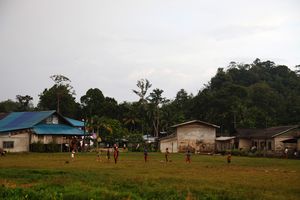 View of the village, where there is always a football pitch