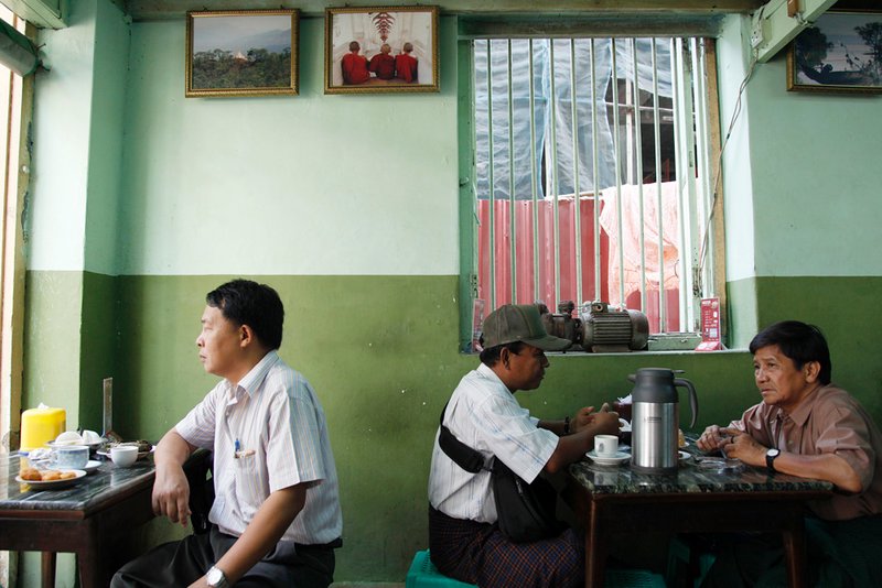 Typical Myanmar tea house, Yangon
