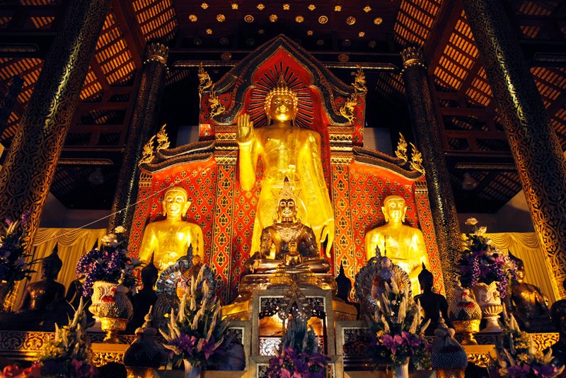 Interior of Buddhist temple