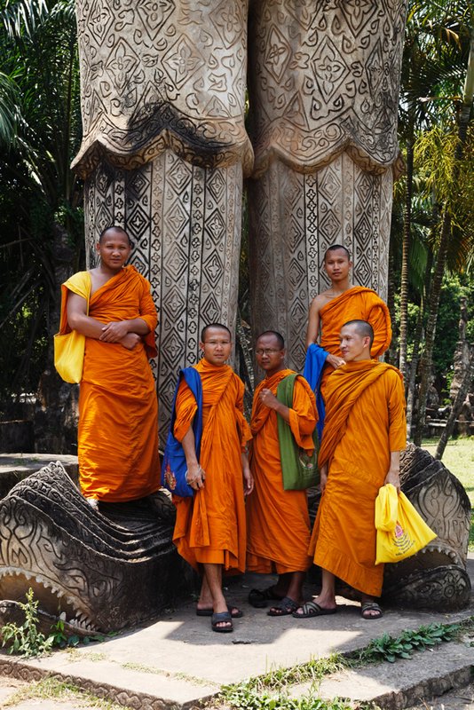 Visiting monks pose for a photo