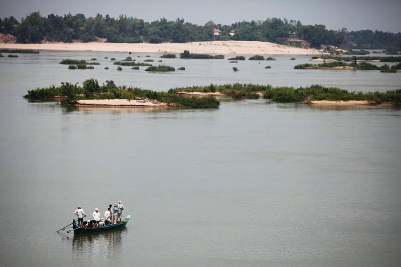The science boat in the wide Mekong