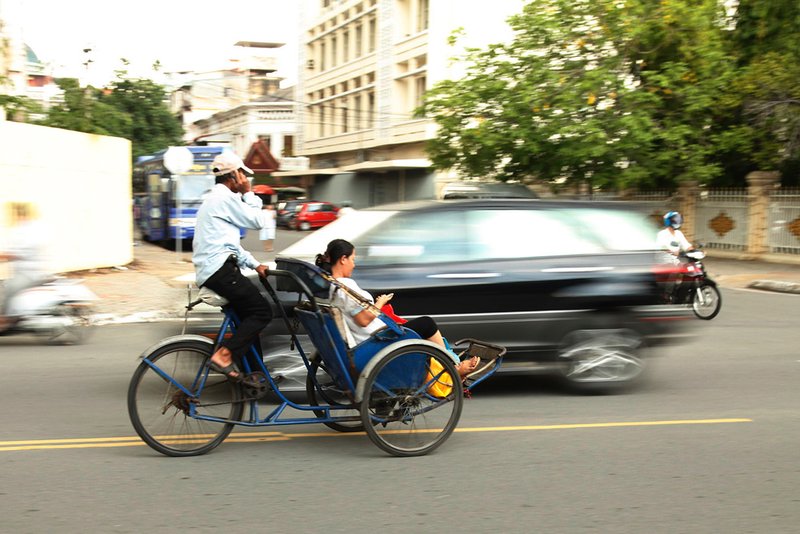Old and new forms of transport in Phnom Penh
