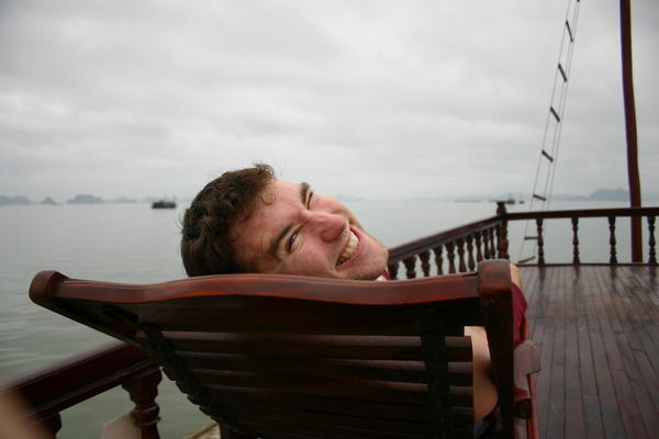 Steve relaxing on the boat