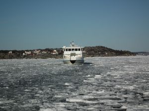 Sea ice and ferry