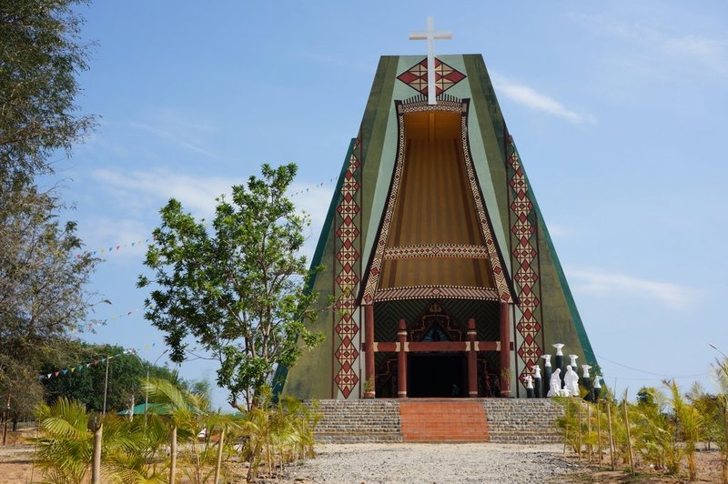 Grand catholic church in a Jalong village