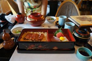 Our first Bento box with yummy eel