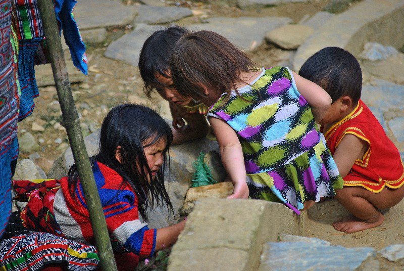 Children Play in Cat Cat Village