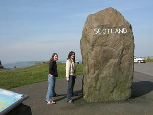 Standing in England and Scotland!