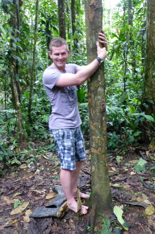 Climbing a tree Huaorani Style