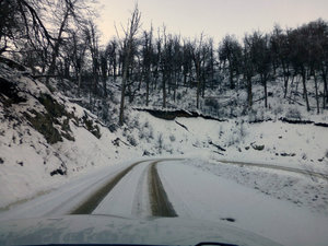 the road conditions on our descent