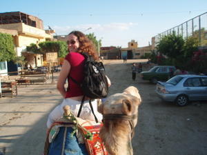 Helen on, and from a camel's back