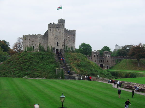 View up to Cardiff Castle