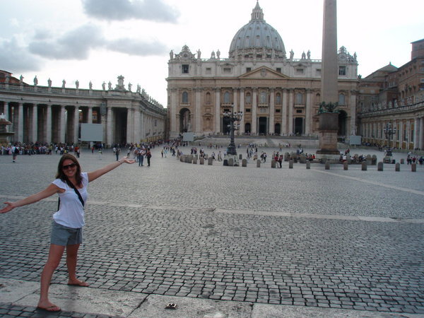 1 foot in Italy, 1 in the Vatican