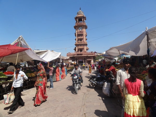 Markets around clock tower in Jodhpur