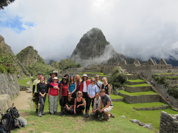 Inca trail group at Macchu Picchu